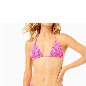 NWT  Lilly Pulitzer Jamya Bikini Top size 12 ‘Check you out!’ Aura pink